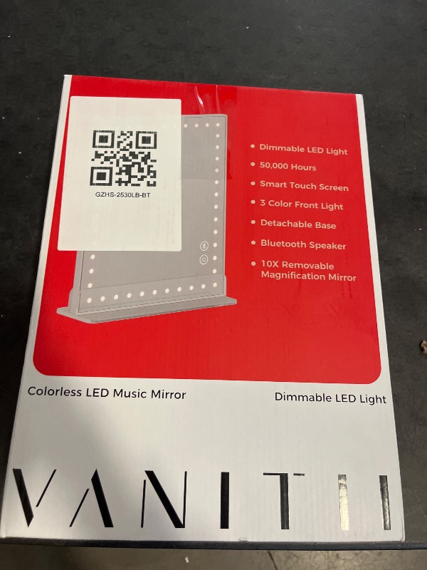 Photo 1 of VANITII Makeup Mirror with 48pcs LED Lights 12"x9" Hollywood Vanity Mirror with 3 Color Modes and Dimmable Smart Touch Light Up Mirror with 10X Magnification for Tabletop Dormitory