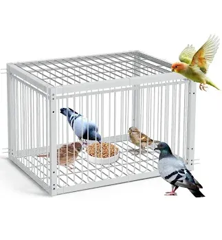 Photo 1 of FONSOLUM pigeon bird trap cage, portable escape-proof live hunting trap for small birds, bird cage chick trap coop w/ skylight & One Way Entrance, Farm Humane trap for Quail dove sparrow (28*16*10in)