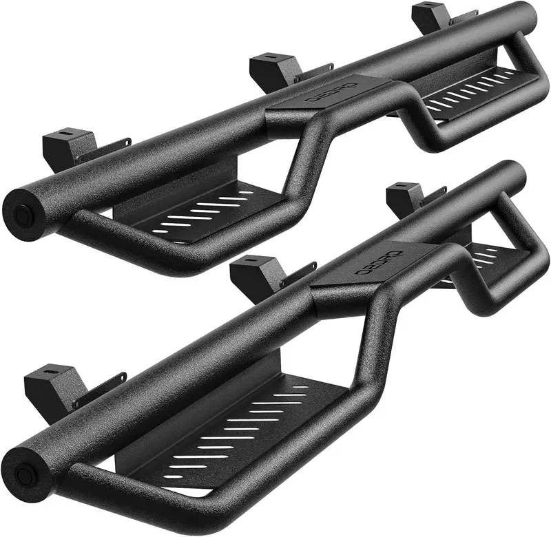 Photo 1 of OEDRO 6 Inch Running Boards Compatible with 2018-2026 Jeep Wrangler JL JLU Unlimited 4 Doors, Two Stairs Side Steps, Heavy-Duty Steel Bolt-on Nerf Bars Step Rail