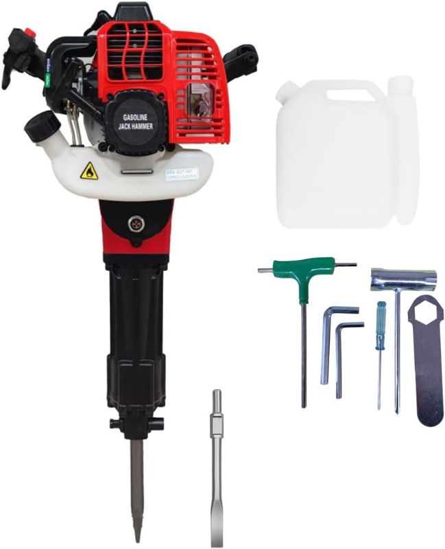 Photo 1 of 52CC Gas-Powered Demolition Jack Hammer Concrete Breaker Drill w/2 Chisel for Housing Foundation Removal