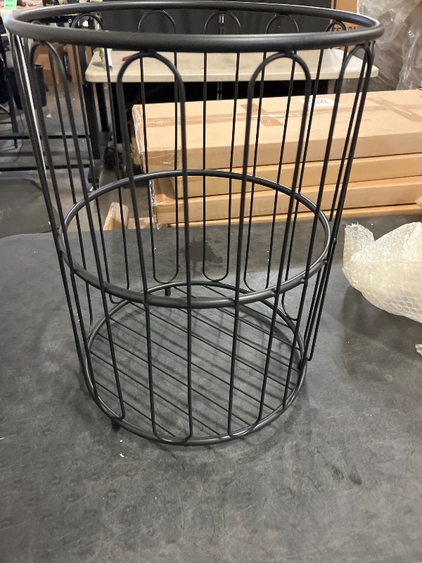 Photo 1 of Black Rolling Laundry Hamper with Wheels, Metal Wire Laundry Basket Cart, Clothes Toy Sundries Storage Organize Hamper Bin for Living Room, Bathroom, Closet or Children Bedroom