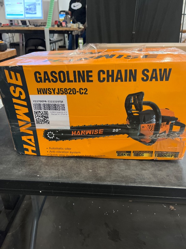 Photo 1 of Hanwise Gasoline Chainsaw, 20 Inch, HWSYj5820-C2