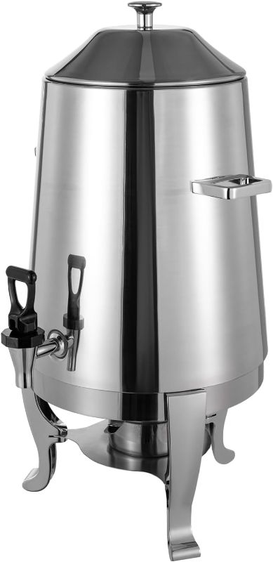Photo 1 of 3.4 Gallon Stainless Steel Hot Beverage Drink Dispenser Can, Coffee Urn with Fuel Holder Continuous Heating, Tea Water Coffee Chafer Urn with Faucet for Parties Buffet Catering, Silver (Fuel ONLY)