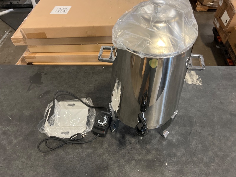Photo 1 of 3.4 Gallon Stainless Steel Hot Beverage Drink Dispenser Can, Coffee Urn with Fuel Holder Continuous Heating, Tea Water Coffee Chafer Urn with Faucet for Parties Buffet Catering, Silver (Fuel ONLY)