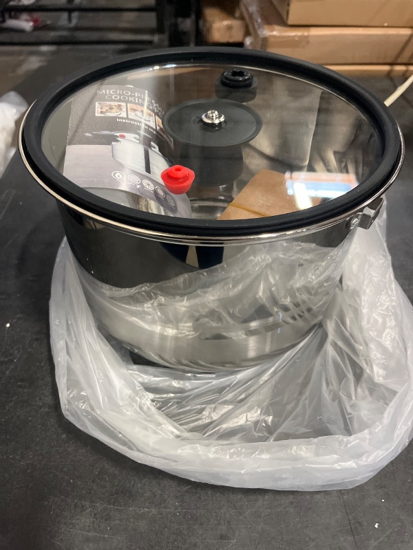 Photo 1 of 6 Qt Pressure Pot, 60Kpa Pressure Canner Cooker with One-hand Operating, Stainless Steel Instant Fast Cooking Pot for Open Fire, Induction Stove and Gas Stove