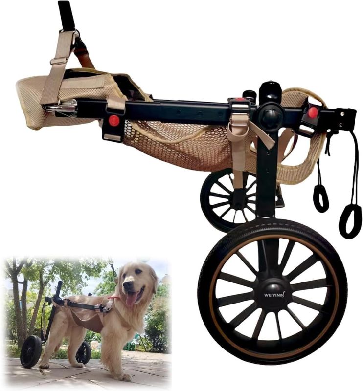 Photo 1 of Dog Wheelchair for Back Legs - 2-Wheel Pet Mobility Aid Disabled Dog Walking Assistant for Front Leg Injury/Paralysis Adjustable Trolley for Medium Large dogs up to 143lbs