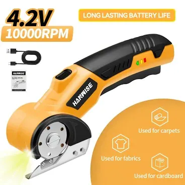 Photo 1 of HANWISE 4.2V Cordless Electric Scissors 2000mAh 10000 RPM Rotary Cutter