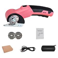 Photo 1 of Cordless Electric Scissors with Rotating Blades Multi Purpose Cutting Tool for Carpet Box Cardboard Fabric Safety Protection Ergonomic Lightweight Rechargeable Battery One Size