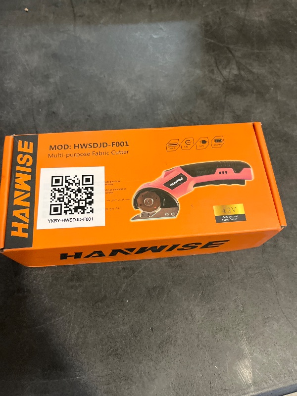Photo 1 of Cordless Electric Scissors with Rotating Blades Multi Purpose Cutting Tool for Carpet Box Cardboard Fabric Safety Protection Ergonomic Lightweight Rechargeable Battery One Size