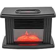 Photo 1 of 3D Mini Fireplace Heater, 1000w Pocket Fireplace - 15-32? Adjustable Temperature Mini Electric Fireplace, 8h Timer, 3-Speed, Table Top Fireplace Indoor for Bedroom/Living Room/Office