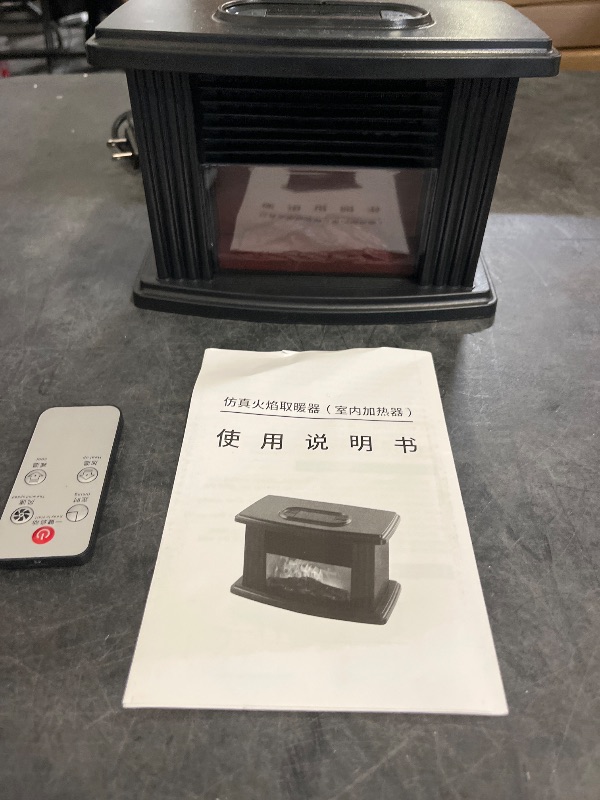 Photo 1 of 3D Mini Fireplace Heater, 1000w Pocket Fireplace - 15-32? Adjustable Temperature Mini Electric Fireplace, 8h Timer, 3-Speed, Table Top Fireplace Indoor for Bedroom/Living Room/Office