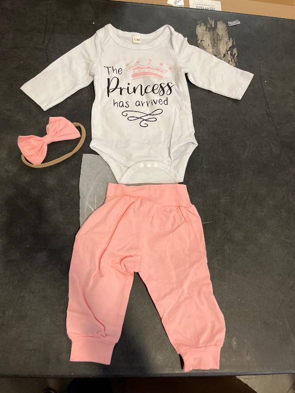 Photo 1 of Infant Newborn Baby Girl Clothes Baby Girl Outfits For All Seasons Long Sleeve Snap Romper Pant Sets With Headband