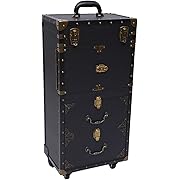 Photo 1 of Hair Clipper Makeup Train Case?Rolling Lockable Makeup Train Case Hairdressing Trolley Stylist Beauty Salon Cosmetic Luggage Travel Organizer Tool Box with Hair Dryer Holder