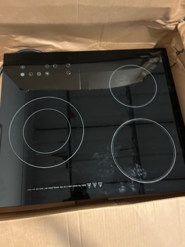Photo 1 of Ceramic Cooktop, Electric Cooktop, 3 Burners Radiant Electric Stove Top with Timer, Child Safety Lock, Sensor Touch Control, 2600W 110V