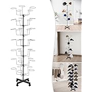 Photo 1 of 7-Tier Rotating Hat Display Rack Stand 35 Cap Holders,Metal Freestanding Hat Storage Rack,Cowboy Baseball Hat Organizer Rack with Wheels,Adjustable Height Hat Holder for Home,Retail,Clothing Store