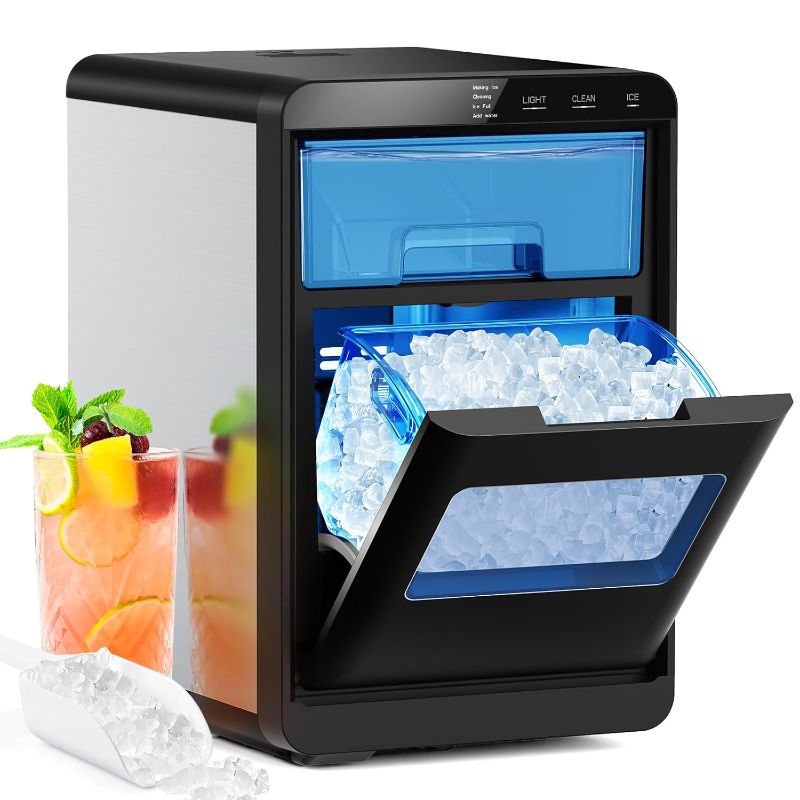 Photo 1 of COWSAR Nugget Ice Makers Countertop, 44Lbs/24H Crushed Ice Maker & Pebble Ice Machine, Pellet Ice Makers with Ice Scoop &Removable Basket,Sonic Countertop Ice Machine for Home/Kitchen/Office