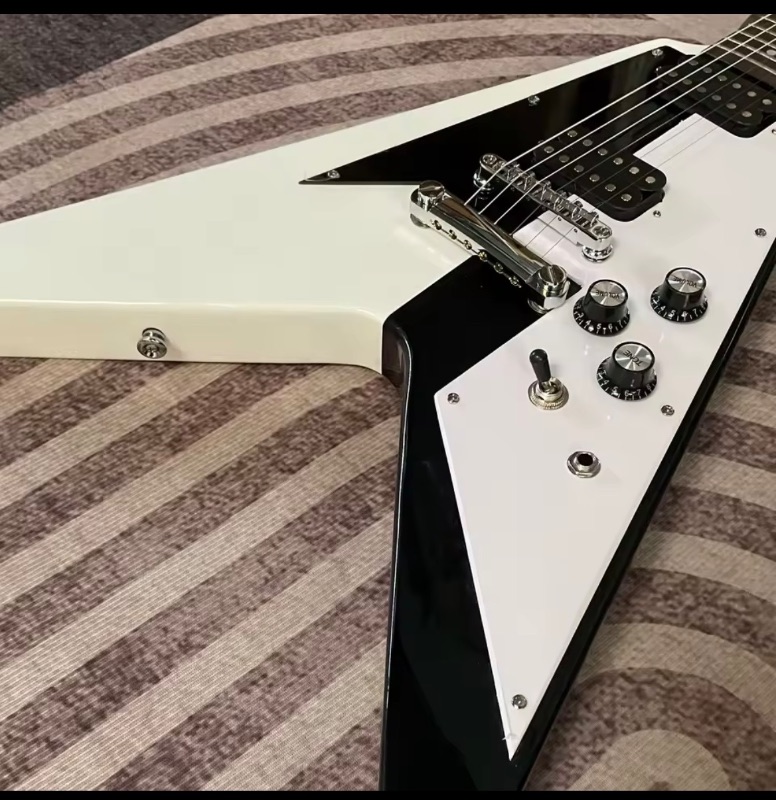 Photo 1 of Yinyang Fly V Electric Guitar HH Dot Inlay Chrome Hardware Unbrand can Sticker Fast Ship