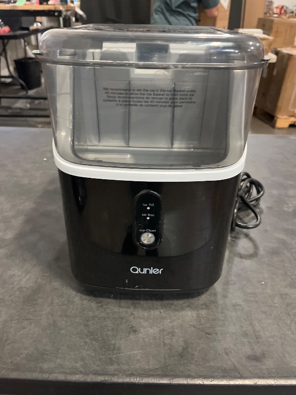 Photo 1 of Qunler Nugget Ice Maker Countertops, 33lbs Per Day Portable Pebble ice machine, Crushed ice maker with Soft Chewable Ice for Home, Party, RV, Camping, Stainless Steel Black