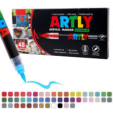 Photo 1 of COORIART 168 Colors Acrylic Paint Markers, Soft Brush Tip Pens, Automatic Ink Control No Bleed Markers Set for Wood, Stone, Canvas, Glass, Fabric, Egg, Rock Painting and DIY