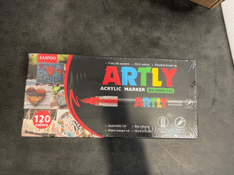 Photo 1 of COORIART 168 Colors Acrylic Paint Markers, Soft Brush Tip Pens, Automatic Ink Control No Bleed Markers Set for Wood, Stone, Canvas, Glass, Fabric, Egg, Rock Painting and DIY