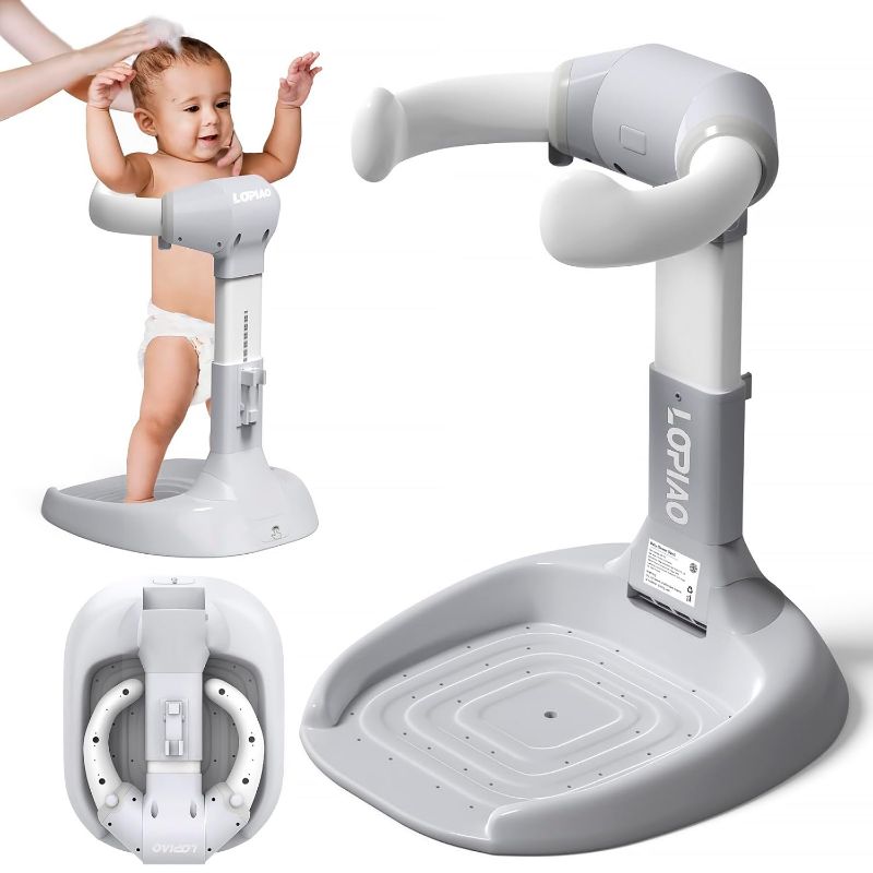 Photo 1 of Baby Shower Stand, Adjustable & Foldable Baby Bath Stand with Anti-Slip Base,Anti-Pinch Silicone,Baby Shower Standing Support (6-36 Months),Portable Toddler Shower Stand| Soporte para Bañera de Bebé