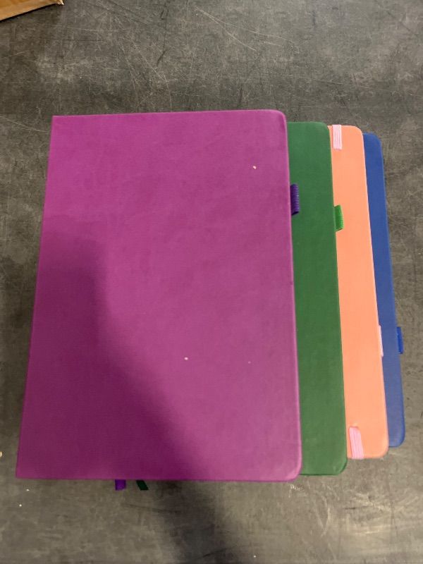 Photo 1 of 4Pack TOPRenddon Hardcover Journals 100 Pages, Leather Lined Journal Notebooks, A5 College Ruled Thick Classic with Pen Loop Notebook Journals for Writing, for Men Women Office