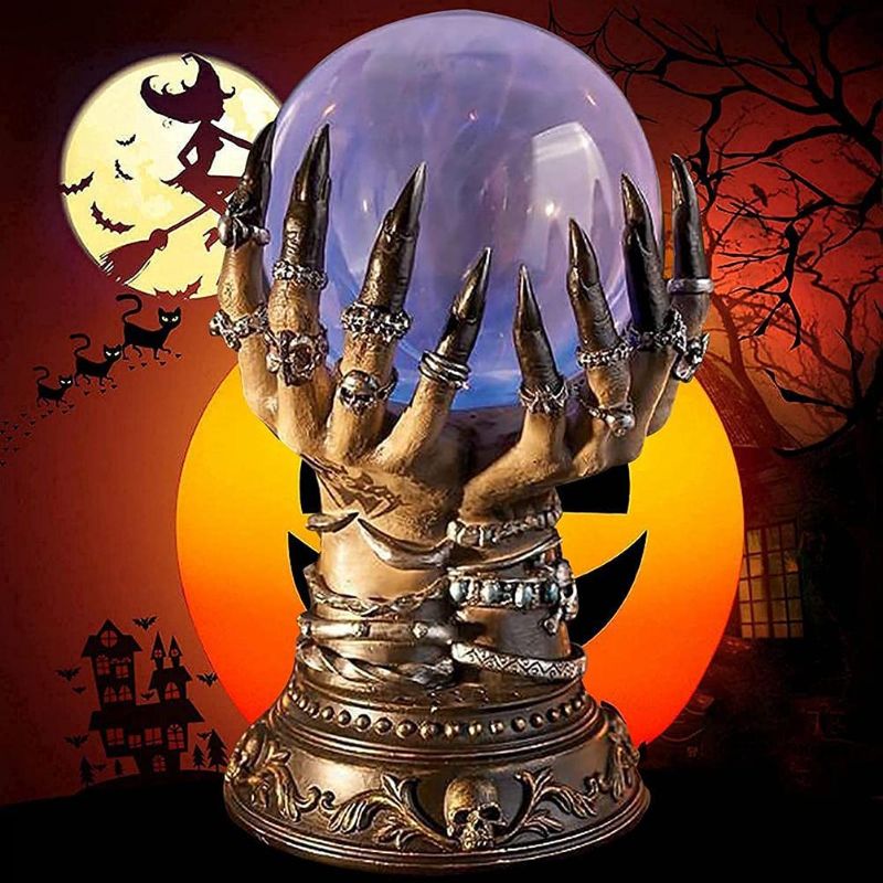 Photo 1 of Halloween Witch luminescence Crystal Ball Scene Setting Magic Hand Ornaments Creative 7 Colors Gradient Finger Induction Light