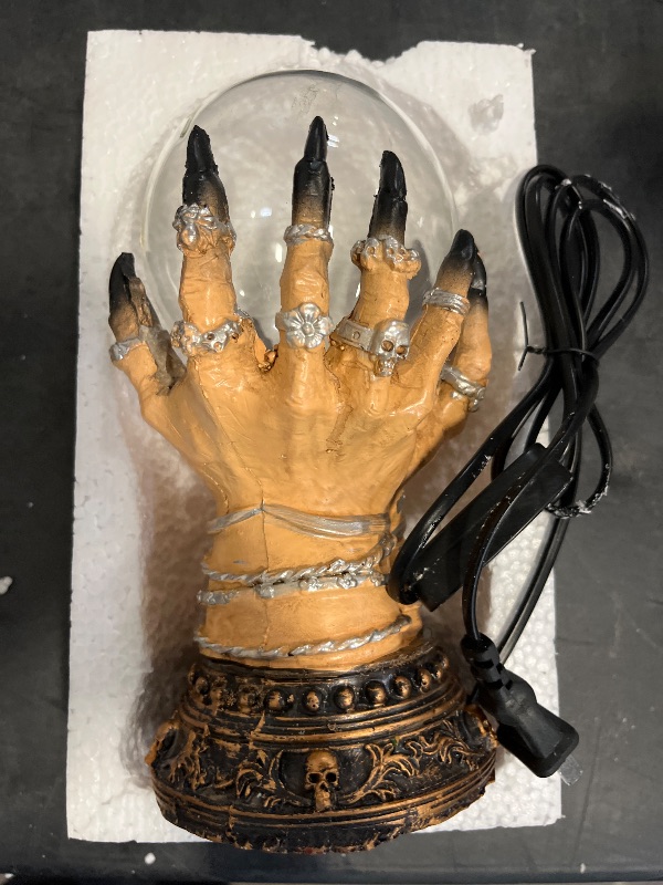 Photo 1 of Halloween Witch luminescence Crystal Ball Scene Setting Magic Hand Ornaments Creative 7 Colors Gradient Finger Induction Light