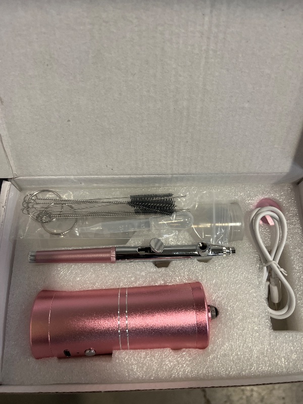 Photo 1 of Top Facial Airbrush Spray Gun Oxygen Injector Hydrate Cleanse Mini Air Compressor Kit Nano Mist Sprayer for Makeup Cake Nail Art