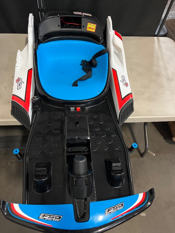 Photo 1 of 24V Kid Go Kart, 7AH Battery Powered Electric Vehicle, w/150 * 2 Motors, Drifting Car Soft Start, Music, Horn Honking and Safety Belt, Gift for Kids Age 8-12 Years Old, Blue