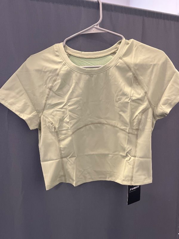 Photo 1 of Size L GrayGreen Short-Sleeve Athletic Top