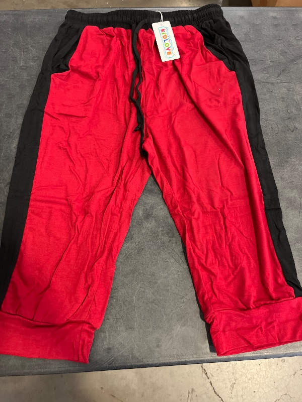 Photo 1 of Size M KAYU™ Boys Cotton red and black colorblock 3/4 capri track pants