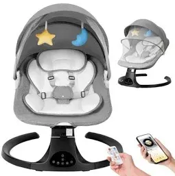 Photo 1 of Kmaier Baby Electric Swing, Baby Rocker, 5 Speed And 10 Lullabies, Newborn