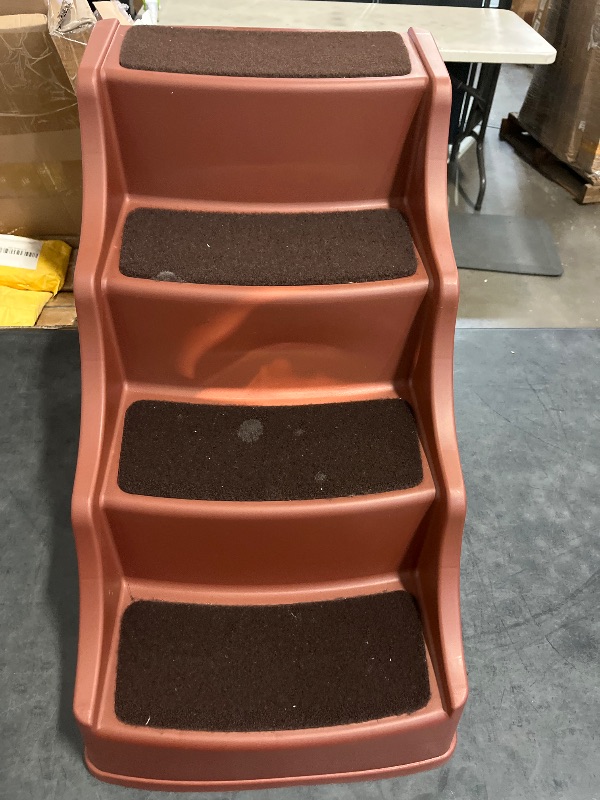 Photo 1 of Amazon Basics 4 Step Non Slip Pet Stairs for Dogs and Cats, 24.41"X16.54"X20.08", Cocoa