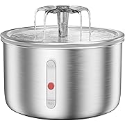 Photo 1 of Stainless Steel Cat Water Fountain, 68oz/2.0L Cat Fountain with Flower Waterfall Spout Pet Water Fountain for Cats Indoor, Dog Water Fountain with Sponge