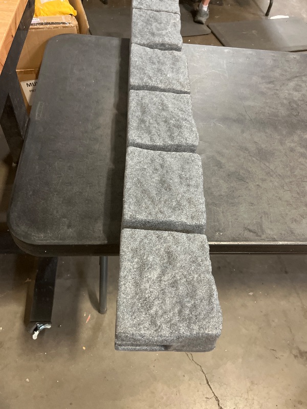Photo 1 of 46.5"Lx 2.25"Hx 4"W Gray Composite PVC Faux Stone Landscape Edging, Garden Edging Border for Lawn, Pathways & Yards-4 pcs