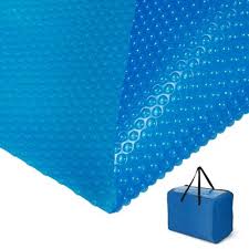 Photo 1 of Costway 12 x 24 ft Rectangular Pool Solar Cover 12 Mil Heat Retaining Blanket with Carry Bag