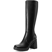 Photo 1 of Size 8 DREAM PAIRS Knee High Boots for Women Platform Square Toe Chunky Block Heeled Stylish Comfortable Tall Boots with Side Zipper