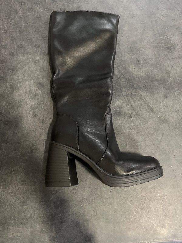 Photo 1 of Size 8 Choiran Knee High Boots for Women - Platform Chunky Square Toe Tall Boots with Block Heeled Side Zipper, Fashion Long Gogo Boots for Spring Fall