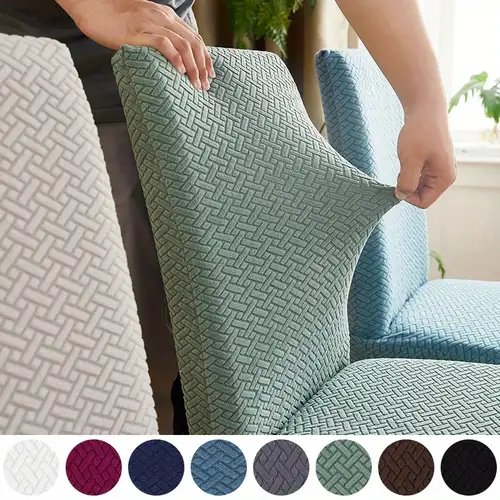 Photo 1 of 1pc Stretch Chair And Stool Cover Suitable for Dining Chair And Office Computer Chair - Elastic Sheet-Like Fitting Fabric Cover, Machine Washable Chair Protective Cover (Beige)