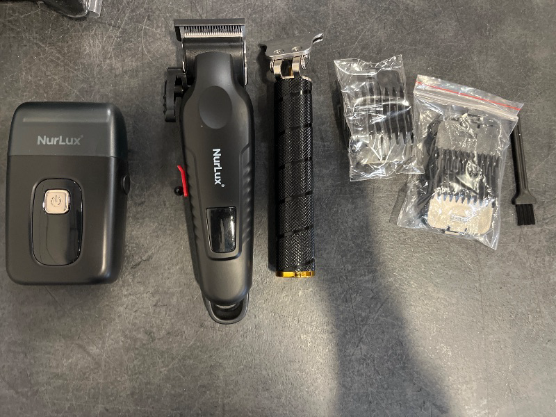Photo 1 of 4-in-1 Rechargeable Electric Grooming Kit for Men - Hair Clipper Electric Foil Shavers and Beard Trimmers, Ear, Nose Hair Trimmer Set, USB Charged - Perfect Holiday or Father's Day Gift