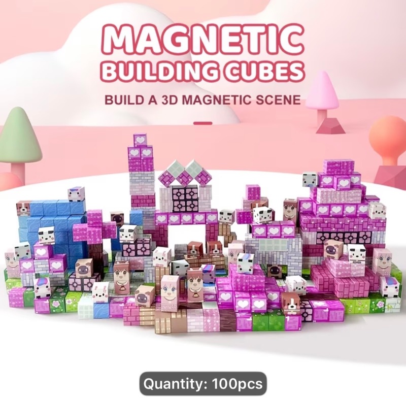 Photo 1 of 100pcs STEM Magnetic Blocks & Cubes