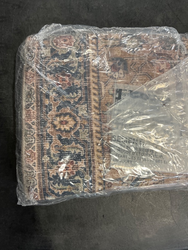 Photo 1 of 2 x 3 Amara Persian Vintage Brown Short Pile Traditional Distressed Washable Rug