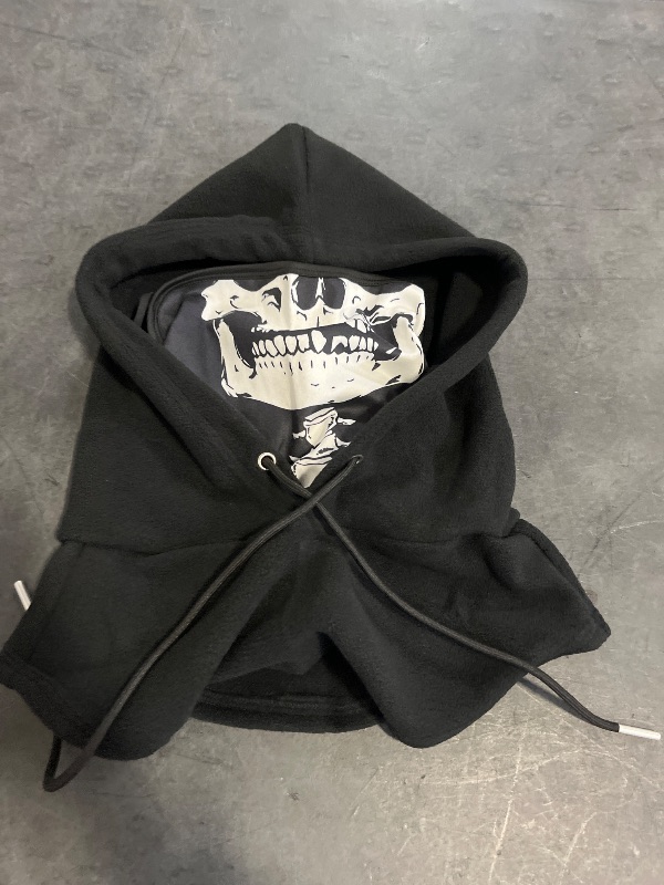 Photo 1 of 3-in-one 3D Skull Ski Balaclava with Windproof Fleece Lining, Breathable & Non-Stuffy. Warm Hooded Scarf Mask Perfect for winter hiking, mountaineering, skiing, fishing, motor 