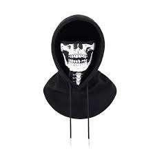 Photo 1 of 3-in-one 3D Skull Ski Balaclava with Windproof Fleece Lining, Breathable & Non-Stuffy. Warm Hooded Scarf Mask Perfect for winter hiking, mountaineering, skiing, fishing, motor 