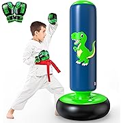 Photo 1 of Inflatable Punching Bag, 48 Inch Stable Inflatable Boxing Bag for 3-6 Kids,Dinosaur Toy & Gifts for Boys and Girls, Kids Boxing Set for Practicing Karate, Taekwondo