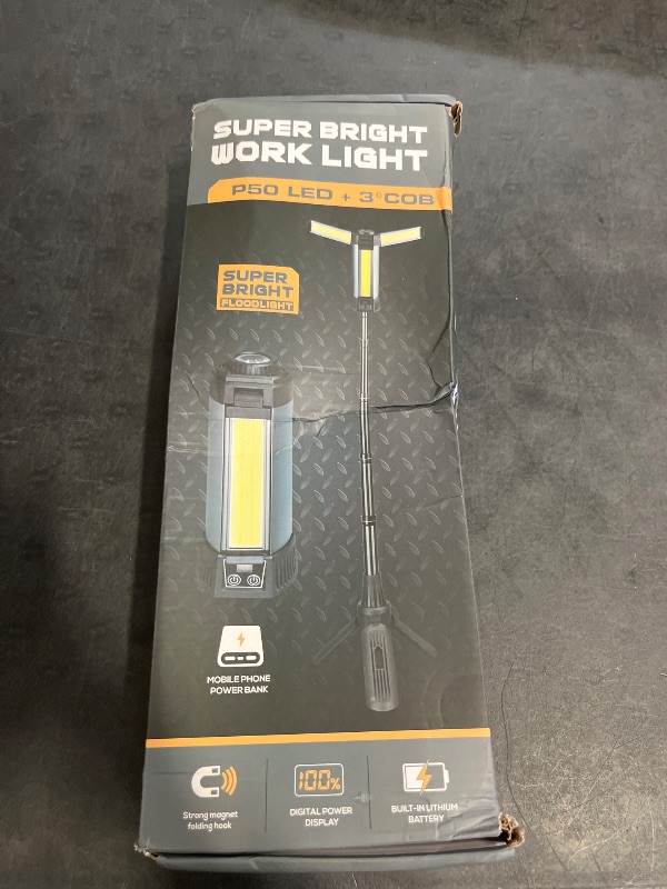 Photo 1 of Camping Gear And Equipment, 6000/14500mAh Rechargeable LED Camping Light With Tripod Stand, 10 Light Modes, 3 Height Adjustments, Portable Flashlight & Work Light For Outdoor Activities, Courtyard Lighting & Emergency Use.