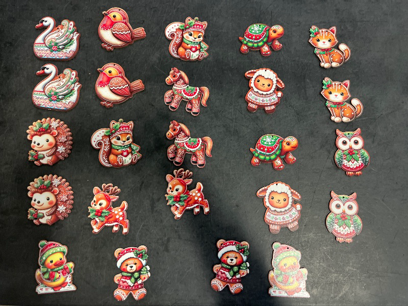 Photo 1 of 24 pack gingerbread animal series ornaments set 