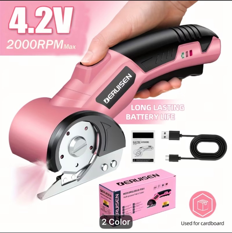 Photo 1 of Electric Scissors, Rechargeable Via USB with A Lithium Battery, Featuring A Safety Lock And An Ergonomic Non-Slip Grip, Ideal for Cutting Cardboard, Fabric, Leather, And Clothing