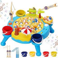 Photo 1 of Fishing Toy Set for Kids Multiple Player Rotating Fishing Game with Fish and Fishing Poles for Boys Girls 3+